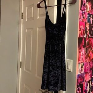 Dark blue lg spaghetti strap short dress
